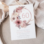 Bohemian Blush Wreath 60th Birthday Party Invitation<br><div class="desc">Bohemian Blush Wreath 60th Birthday Party Invitation
See our collection for many more invitations and matching items

Also available as a digital downloadable invitation.</div>