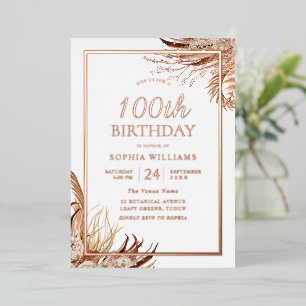 Bohemian Boho 100th Birthday Party Rose Gold
