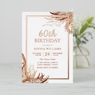 Bohemian Boho 60th Birthday Party Rose Gold