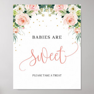 Bohemian boho blush floral greenery sweet sign
