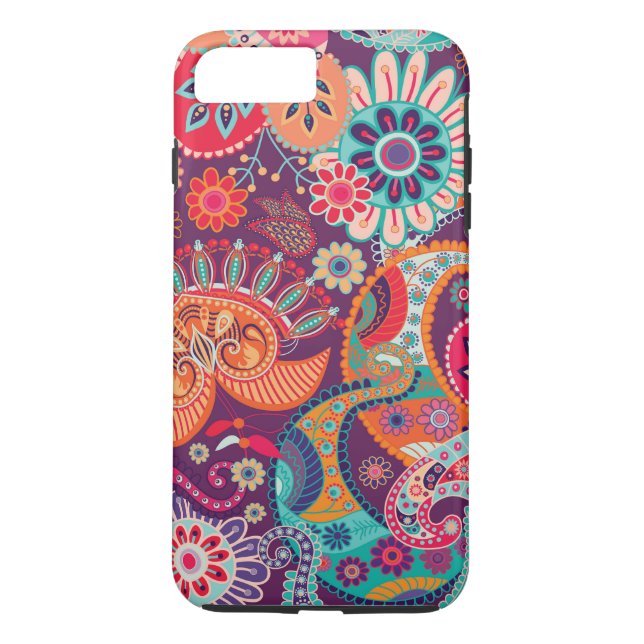 Bohemian Boho MOD Hippy Chic Flower Pattern Case-Mate iPhone Case (Back)