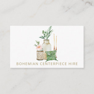 Bohemian Boho Wedding Centerpiece Jar Vase Hire Business Card