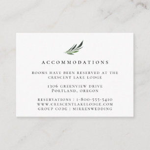 Bohemian Botanical Branch Wedding Accommodations Enclosure Card