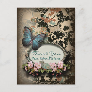 Bohemian Botanical butterfly Paris bridal shower Postcard