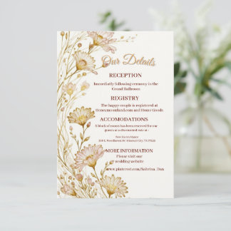 Bohemian, botanical style Enclosure Card