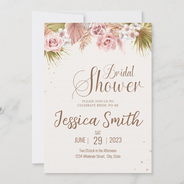 Bohemian Bridal Shower Invitation (Front)