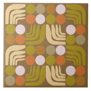 Bohemian Brown Green Orange Ceramic Tile