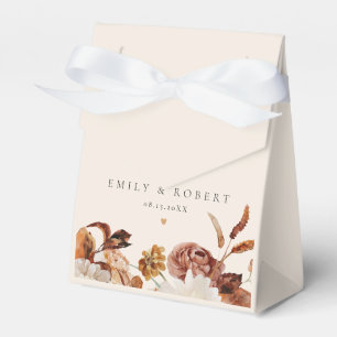 Bohemian Burnt Orange Fall Floral Wedding Favour Box