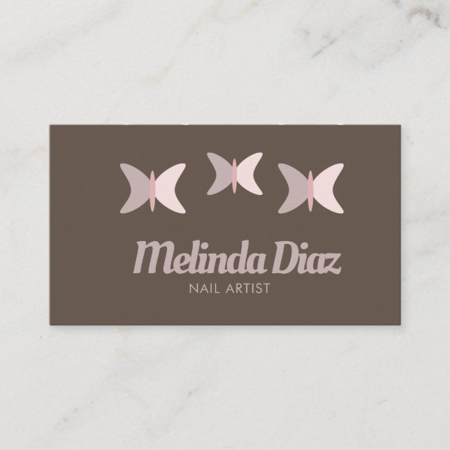 Bohemian Butterflies Beauty Eyelashes Salon  Busin Business Card (Front)