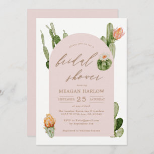 Bohemian Cactus Desert Bridal Shower Invitation