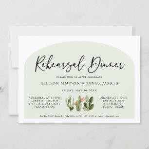 Bohemian Cactus Desert Rehearsal Dinner Invitation