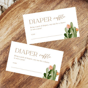 Bohemian Cactus Diaper Raffle Tickets Insert