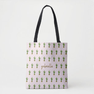 Bohemian Cactus with Name Tote Bag