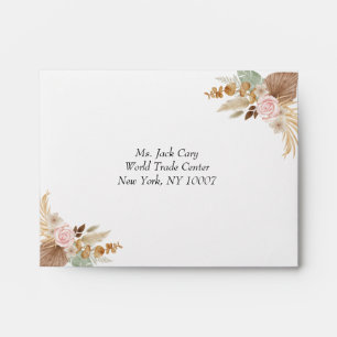 Bohemian Chic  floral Wedding  Envelope
