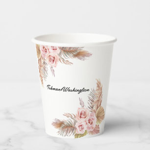 Bohemian Chic Floral Wedding Paper Cup