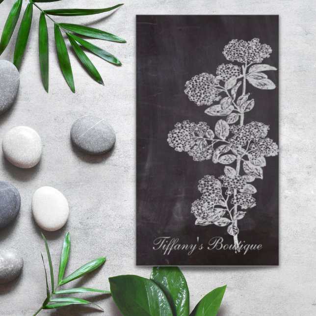 Bohemian Chic french country chalkboard botanical Business Card (Bohemian Chic french country chalkboard botanical Business Card)