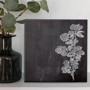 Bohemian Chic french country chalkboard botanical Ceramic Tile