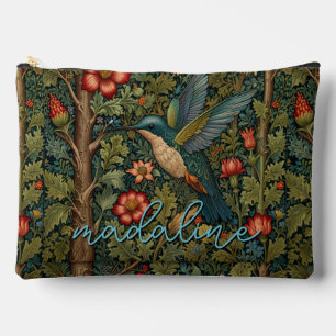 Bohemian chic vintage hummingbird personalise  accessory pouch