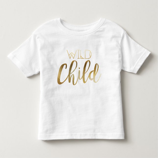Bohemian Chic Wild Child | Tribal Gold Foil Toddler T-Shirt (Front)