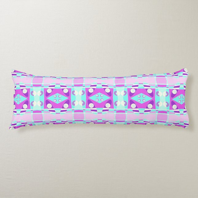 Bohemian Chintz 115 Turquoise Purple Body Cushion (Front)