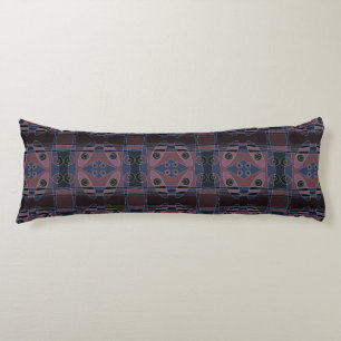 Bohemian Chintz 18 Purple Blue Black White  Body Cushion
