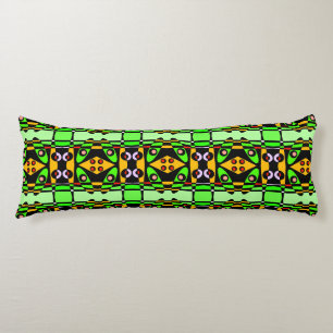 Bohemian Chintz 46 Green Orange Red Black Body Cushion