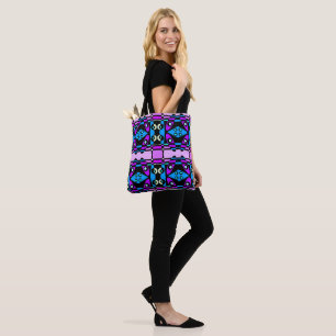 Bohemian Chintz 48 Purple Blue Black Tote Bag