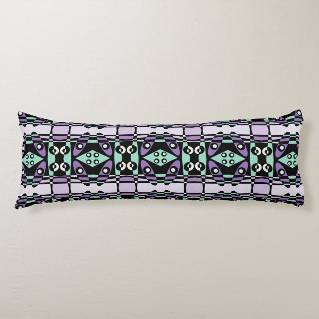 Bohemian Chintz 49 Lavender Mint Black  Body Cushion (Front)