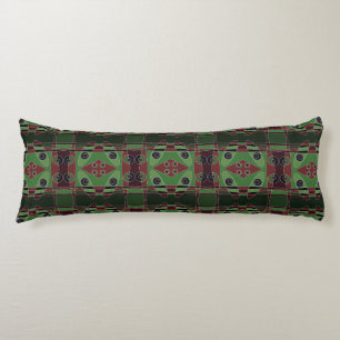 Bohemian Chintz 66 Green Maroon Black White Body Cushion