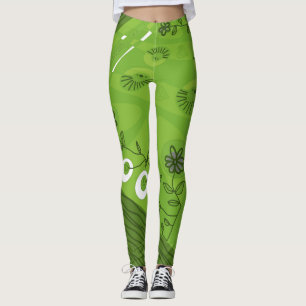 Bohemian Chintz Illustration Green 2 Leggings