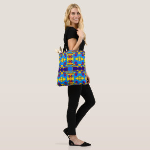 Bohemian Chintz Yellow Cyan Magenta Orange Tote Bag