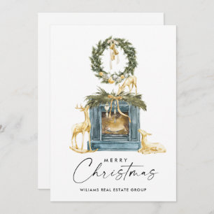 Bohemian Christmas Composition Corporate Greeting Holiday Card