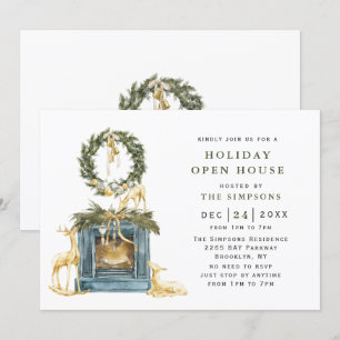 Bohemian Christmas Composition Holiday Luncheon Invitation