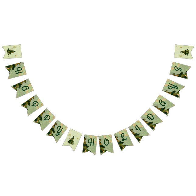 Bohemian Christmas Tree Holiday Celebration Bunting (All)