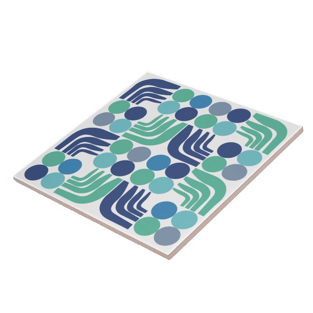 Bohemian Coastal Blue Ceramic Tile (Side)