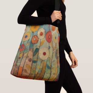 Bohemian Colourful Flowers Crossbody Bag
