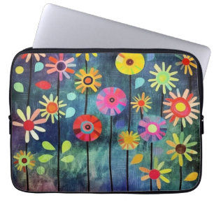 Bohemian Colourful Flowers  Laptop Sleeve