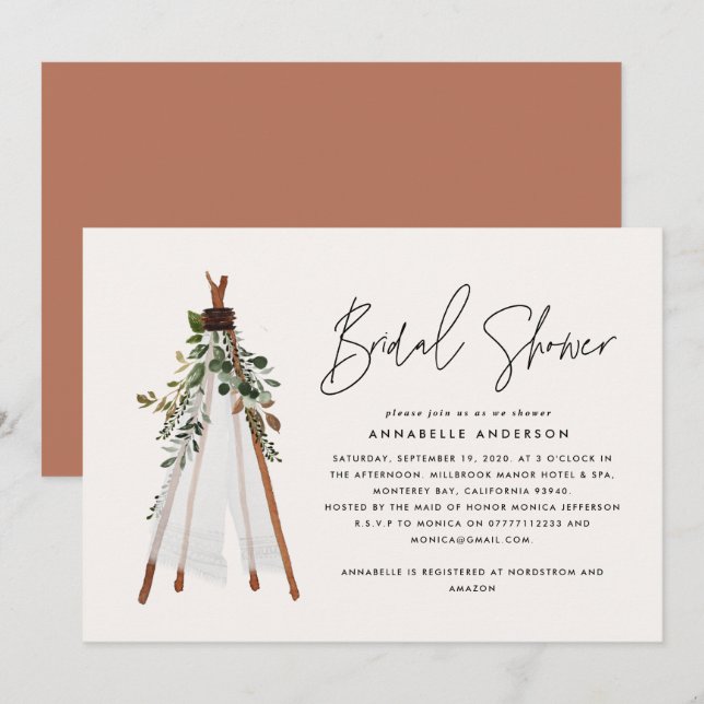 Bohemian contemporary teepee botanical summery (Front/Back)