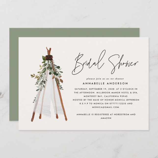 Bohemian contemporary teepee botanical summery (Front/Back)