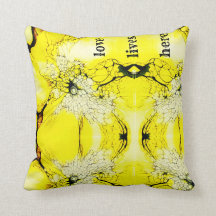 BOHEMIAN CONTEMPORARY YELLOW WEBBING Throw Pillow