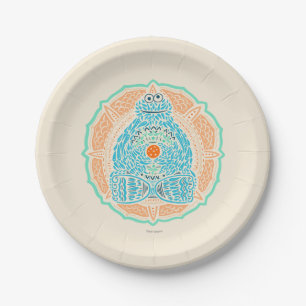 Bohemian Cookie Monster Paper Plate