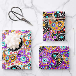 Bohemian Cowgirl Bandana Paisley Fantasy Print Wrapping Paper Sheet