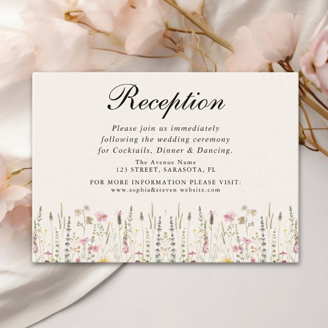 Bohemian Cream Floral Wedding Enclosure Card (Creator Uploaded)