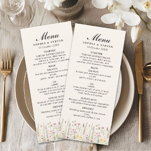 Bohemian Cream Floral Wedding  Program