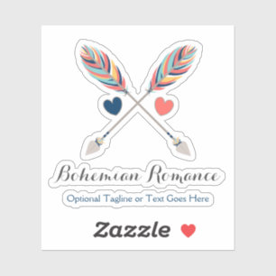 Bohemian Crossed Arrows & Hearts Name Logo
