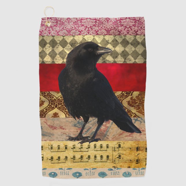 Bohemian Crow Golf Towel (Front)