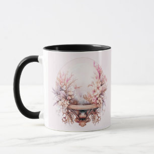 Bohemian Crystal Ball Flowers Pink Halloween Mug