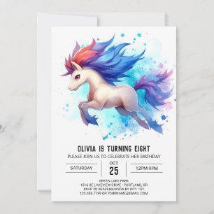 Bohemian Custom Horse Birthday Invitation