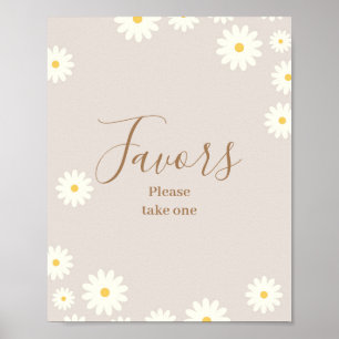 Bohemian Daisy Floral Baby Shower Favour Sign