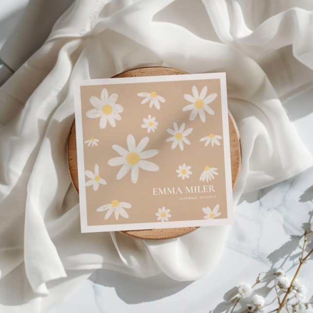 Bohemian Daisy Flower Napkins (Creator Uploaded)